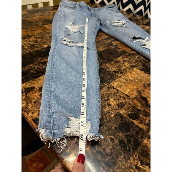 American Eagle Outfitters Blue Distressed Straight Leg Jeans - Picture 8 of 11